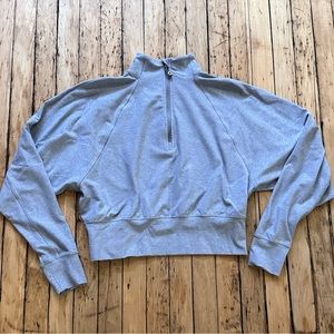 Lululemon Ready to Rulu Half-Zip Pullover in Heathered Raceway Grey size 6
